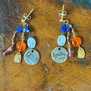 Jes MaHarry gold stud “Wilderness Walk” earrings. New with tags and box.